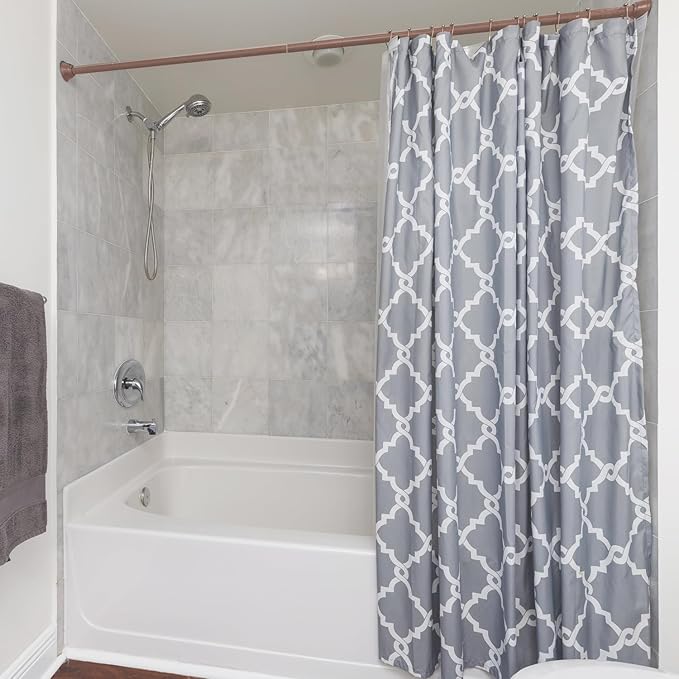 BLACK+DECKER Tension Shower Curtain Rod 42-72 Inch – Drill-Free Adjustable Curtain Rod, Rust-Resistant Stainless Steel Tension Curtain Rod for Shower, Bathroom, Window, Closet – 35 lb Capacity