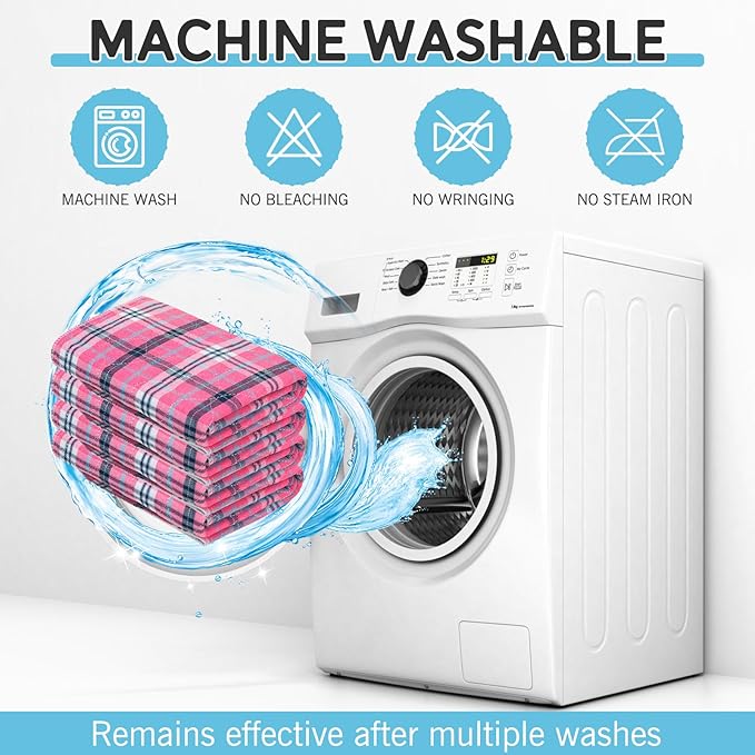 ESGPET Washable Pee Pads for Dogs - 31”x36” 4PCS, Whelping Pad for Puppy Training, Playpen Crate Bed Floor Protector, Reusable Dog Potty Pads Non-Slip, Super Absorbent & Odor Controlling, Pink Plaid