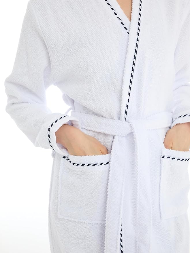 Seritaine Short Robes for Women, 100% Turkish Cotton Womens Robe, Luxury, Terry Cloth Long Spa Bathrobe