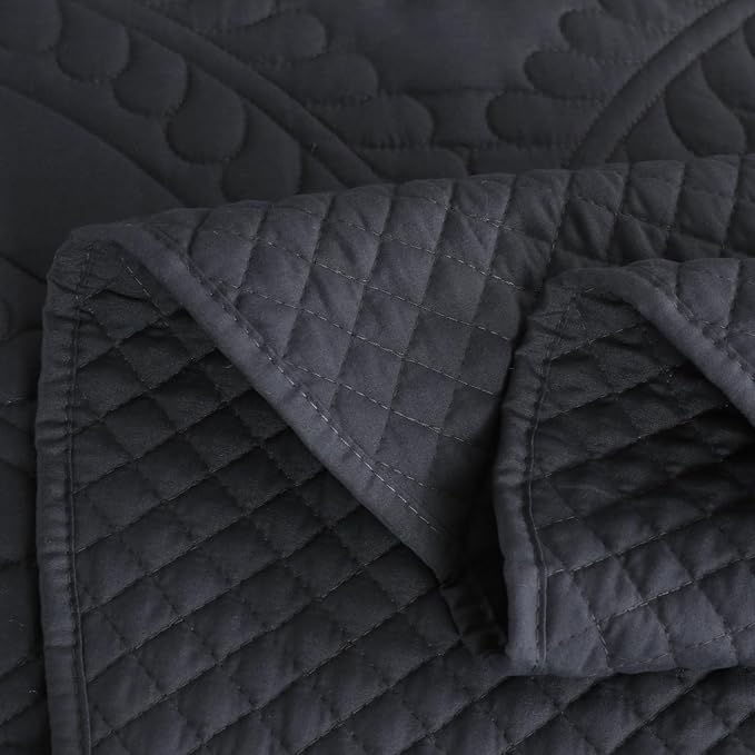 Cmfshape Oversize King Bedspread 120"x120",3 Piece California King Quilt,Lightweight Grey Quilt Set for All Season,Modern Coin Pattern Bedding Set