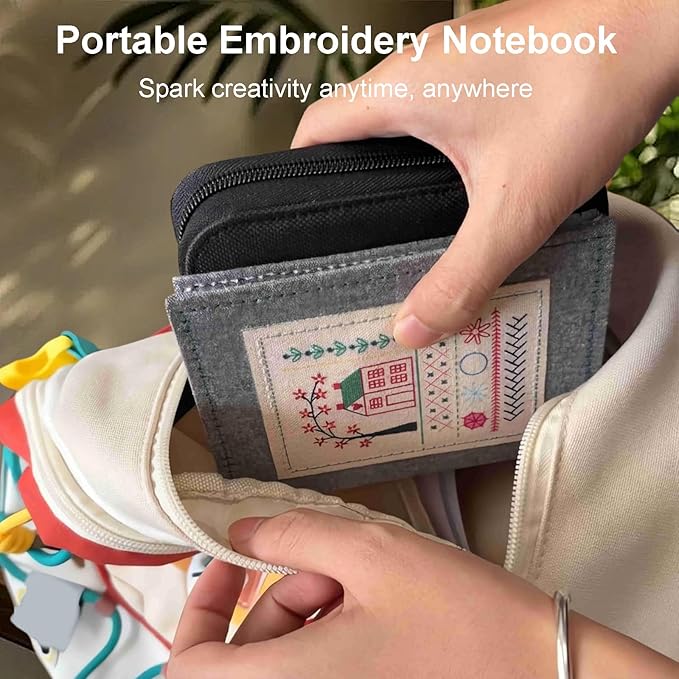 Embroom Embroidery Tool Kit, Portable Sewing Kit, Includes 108 Patterns and 86 Pieces, A Beginner's Embroidery Tool Set, DIY Hand Embroidery Starter Kit, Perfect for Craft Enthusiasts (2)