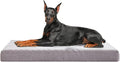 WATANIYA PET Extra Large Dog Bed, Cooling Dog Beds for Large Size, Washable Orthopedic Pet Mat for Crate with Joint Relief Memory Foam, Waterproof Liner and Plush Cover (50’’x 34’’)
