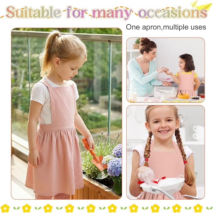 Kids Pinafore Apron, Cross Back Apron, Japanese Style Bib Aprons Home Clothes