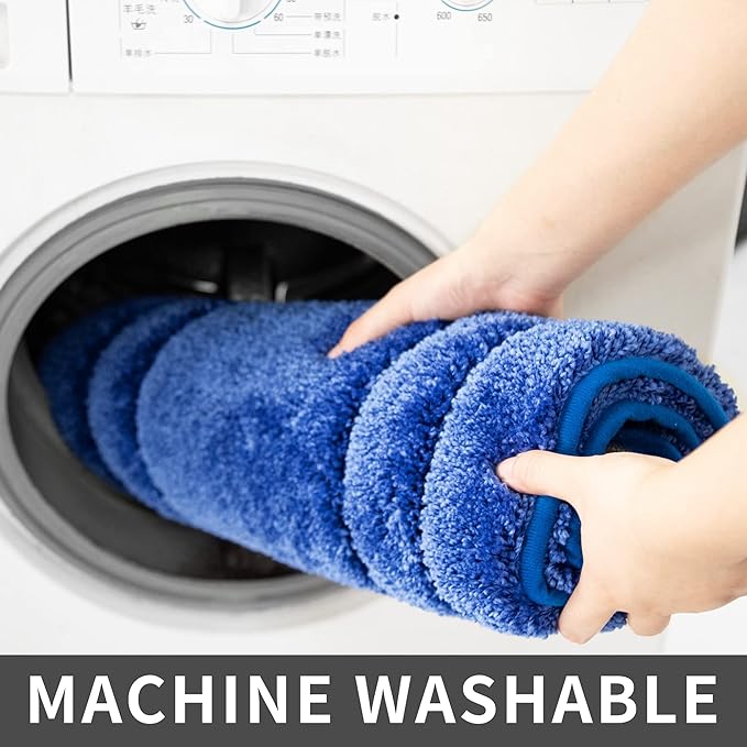 COSY HOMEER Extra Thick Bath Linen Sets Rugs for Bathroom - Anti-Slip Bath Mats Soft Plush Yarn Shaggy 100% Strong Polyester Bedroom Water Absorbent(Blue,20x32 - Inches)