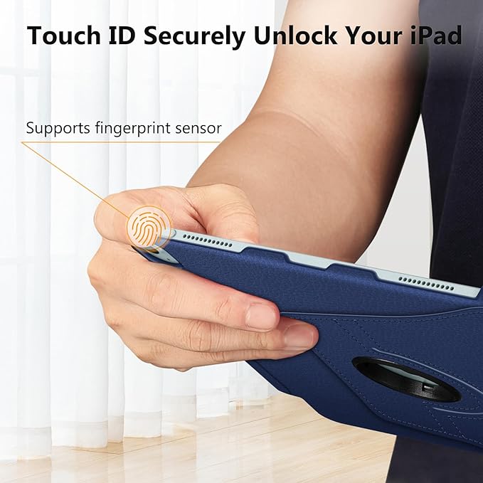 Fintie Rotating Case for iPad Air 13-inch (M3) 2025, (M2) 2024-360 Degree Swiveling Protective Stand Cover with Pencil Holder, Auto Wake/Sleep, Navy