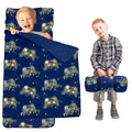Beavtaens Toddler Nap Mat with Pillow and Minky Blanket, Large 55"x35" Sleeping Bag, Washable, Lightweight, Easy to Roll, Perfect for Preschool, Daycare, Kindergarten, Travel, Boys and Girls(Gamepad)