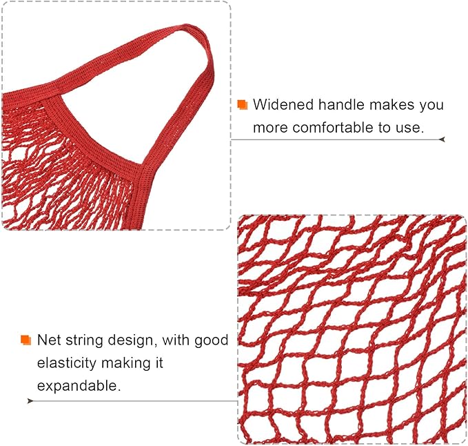 MECCANIXITY Cotton Mesh Bag Reusable Washable Mesh Net String Grocery Bags Organizer for Fruits Vegetables Shopping