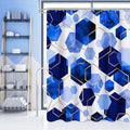 Litabel Royal Blue Modern Shower Curtain for Bathroom, Geometric Art Decor Waterproof Bath Curtain, Abstract Fabric Shower Curtain Sets for Home Decor, 72x72 Inch