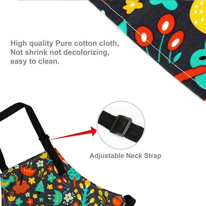 Jennice House Kids Aprons, Cotton Children Aprons with Adjustable Neck Strap Child Chef Aprons