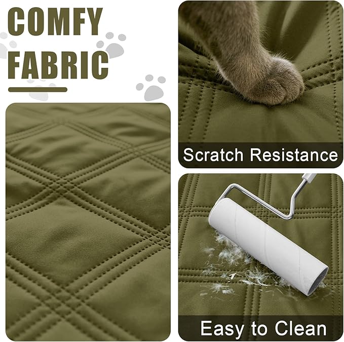 Smiry Waterproof Dog Bed Cover Blanket 52x82, Soft Reversible Pet Blanket, Washable Leakproof Cats Dogs Couch Cover for Sofa, Couch, Furniture, Lattice, Green/Navy