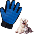 PETSPLICITY Dog Bath Gloves - Silicone Hair Removal Gloves for Dogs, Cats - Pet Grooming Mittens for Shedding, Bathing,Massaging. Flexible, Comfortable Adjustable Strap. for All Hair Types (Blue)