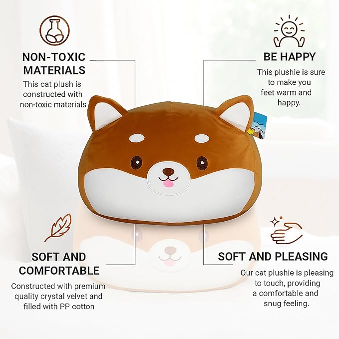 WORLD OF PLUSH 29-Inch Jumbo Shiba Inu Plush – Giant Stuffed Dog Toy, Squishy & Soft Cuddle Buddy for Kids & Adults – Kawaii Dog Pillow, for Girls, Boys, Pet Lovers, Home Decor