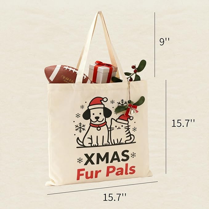 NOFKYNOXA Canvas Tote Bag for Women Girls - Reusable Cotton Tote with Magnetic Buckle & Zipper Inner Pocket | Canvas Tote Bag, Magnetic Buckle, Zipper Inner Pocket, 15.7" x 15.7"