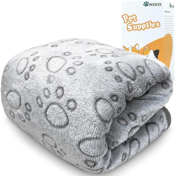 Dog Blankets for Large Dogs, 1 Pc Dog Blanket Washable, Soft Fluffy Flannel Pet Blanket Mat Cover for Bed Couch, Cute Print Puppy Blanket 60" x 50"