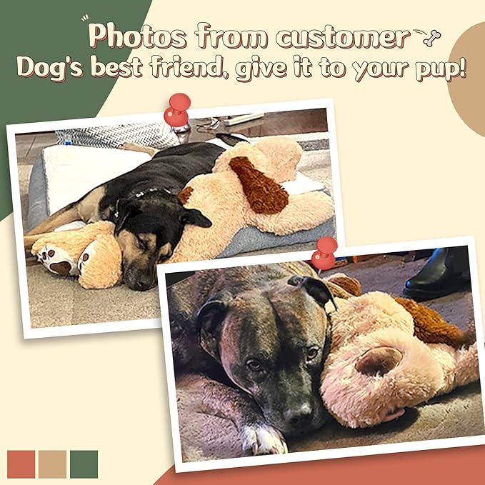 MorisMos Giant Dog Stuffed Animals, 31inch Large Dog Plush, Fluffy Soft Big Puppy Pillow Birthday Gift for Kids, Girls, Boys, Brown