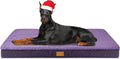 Patas Lague Orthopedic Jumbo Dog Bed for Large Sized Dog 56''X40'', Soft Waterproof Egg Crate Foam Large Pet Crate Beds Mat with Removable Washable Cover and Non-Slip Bottom, Purple