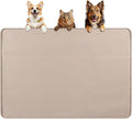 Bartuke Dog Food Mat, Extra Large 40" x 28" Silicone Pet Feeding Mat for Small, Medium, and Large Pets Non-Slip, Easy to Clean, Khaki