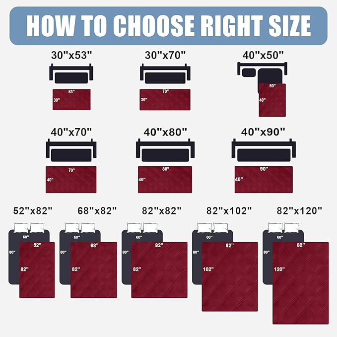 Smiry Waterproof Dog Bed Cover Blanket 68x82, Soft Reversible Pet Blanket, Washable Leakproof Cats Dogs Couch Cover for Sofa, Couch, Furniture, Lattice, Wine Red/Wine Red