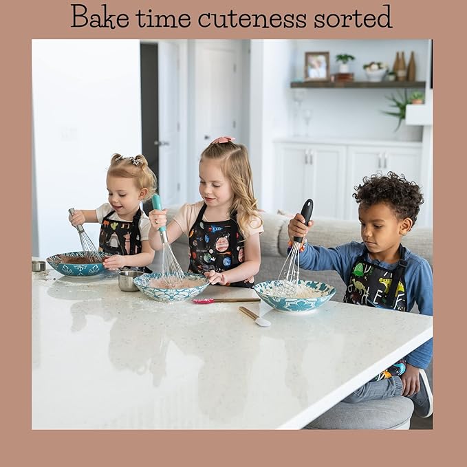 Kids Aprons for Girls and Boys, Toddler Apron with Pocket for Painting, Cooking, Baking, Gardening and Crafts
