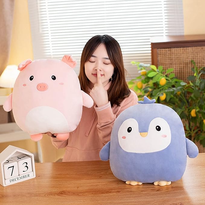 lannery Penguin Plush Pillow, Kawaii Penguin Stuffed Animal Toy Soft Plushies Pillow Toys Gifts for Room Decor Birthday Valentine Day, 16 inch