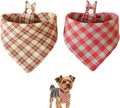 Small Dog Bandana,Soft Cotton Pet Triangle Scarf for Small Dogs & Cats,Lightweight Tie-On,Pet Photo Prop,Cute Holiday Dog Bandana 2 Pack (Pink)