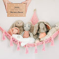 Sasa Baby and Toddler Macrame Toy Hammock for Stuffed Animals - Plushie Toy Hammock for Baby Girl Nursery Decor, Plush Hammock, Stuffy Hammock, Hanging Stuffed Animal Organizer, Sweet Pink