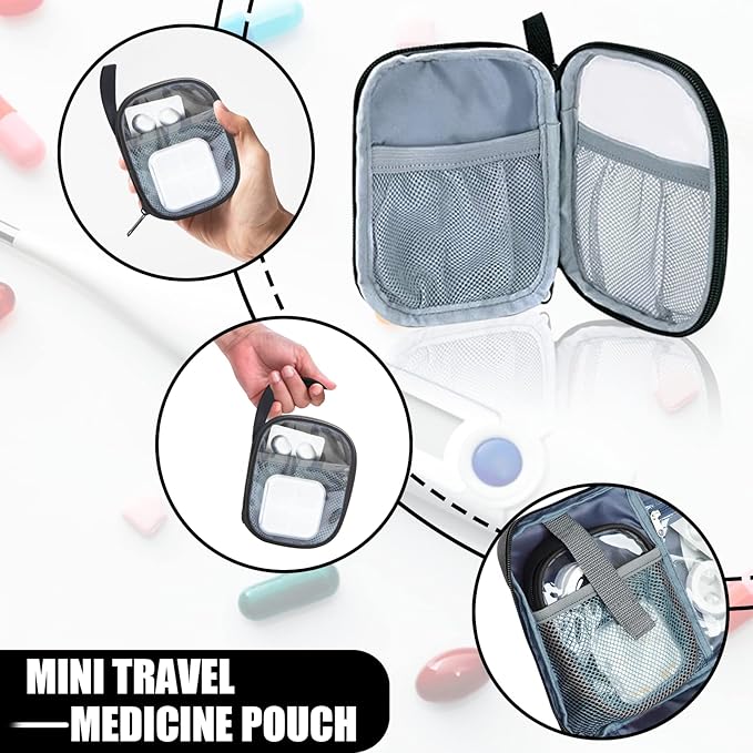 GDNasist Medicine Storage Bag, Medical Bag Pill Bottle Organizer for Emergency, Medicine Box Empty with Small Portable Pouch, First Aid Box for Travel and Home Storage