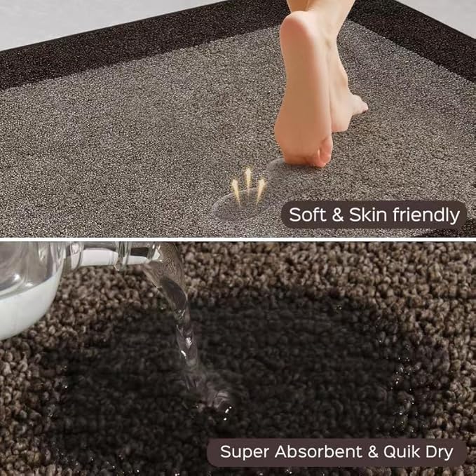 DOMUSTEX Machine Washable Kitchen Rug 24" x 96", Non Slip Kitchen Mat for Floor, Absorbent Entrance Runner Rug for Bedroom, Hallway, Bathroom, Door (Roll Packing)
