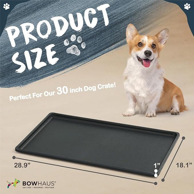 BOWHAUS 28.9-Inch Dog Crate Pan Replacement, Sturdy, Waterproof Plastic Tray for 30-Inch Pet, Rabbit Ferret Critter Kennels, Versatile Pan and Easy to Clean