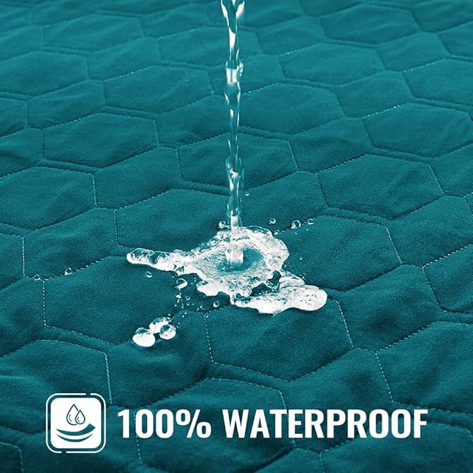 nanbowang Waterproof Dog Bed Covers Replacement Washable Pet Hair Easy to Remove, Dog Pillow Cover Quilted, Pet Bed Cover Lovely Puppy Bed Cover for Dog/Cat (27X36X6 (1pack), Green)