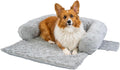 Best Friends by Sheri Calming Dog Blanket with Supportive Bolster, Machine Washable Faux Fur Pet Throw, Gray, Medium
