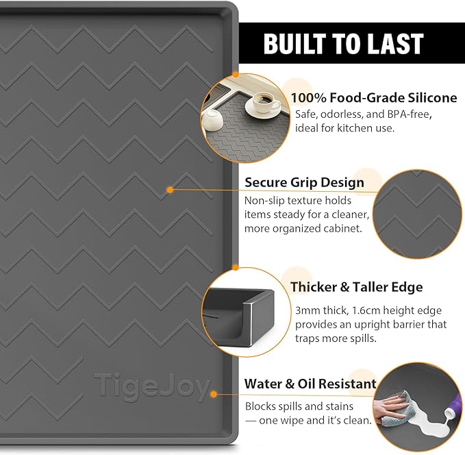 TigeJoy 28" x 22" Under Sink Mats for Kitchen Waterproof