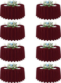 sancua 90 Inch Round Tablecloth, 8 Pack Burgundy - Circle Polyester Fabric Table Cloth for Christmas Party Reception Banquet Birthday, Washable Formal Table Cover (Fit 30-72 Inch Tables)