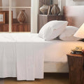 100% Linen Sheet Set Queen Size Extra Deep Pocket Fits 18-24 Inch Mattress, Breathable & Soft, Smooth 4-Piece Set for Thick Mattresses Hotel Luxury Bedding（Queen, White）