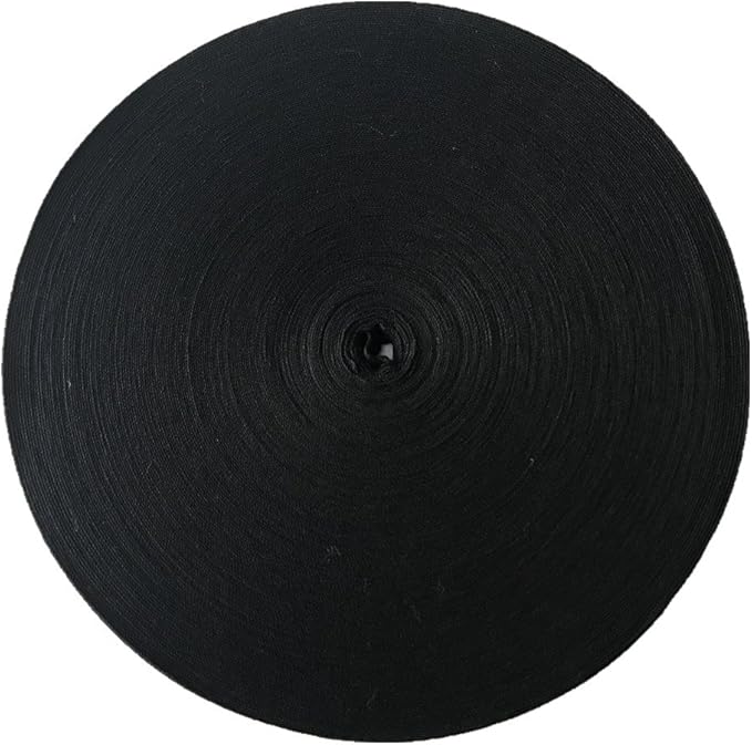 QIANF Eco Friendly Twill Tape Ribbon 100% Cotton Black 1 1/2 Inch Wide 50 Yard Roll Herringbone Tape(1 1/2 Inch-50Yard, Black)