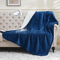 Yaning Waterproof Blanket for Bed Couch Sofa Car, Soft Leakproof Dog Blanket with 3D Bubble Pattern, Reversible Water Proof Pet Blankets for Dogs Cats Puppies (60"x80", Navy Blue)