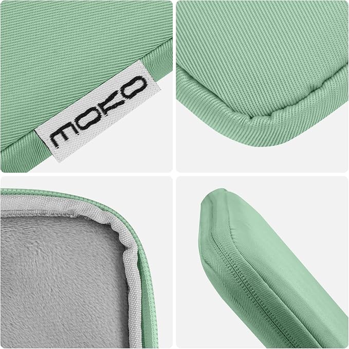 MoKo 7-8 Inch Tablet Sleeve Bag, Polyester Pouch Cover Case Fits iPad mini (A17 Pro) 8.3" 2024, iPad mini 6/5/4/3/2/1, Samsung Galaxy Tab S2 8.0, Tab A 8.0, ZenPad Z8s 7.9, Dark Green