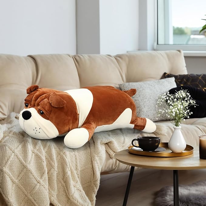 Vertintong 31.5'' Huggable Dog Plush, Cute Stuffed Animal, Soft Adorable Cuddle Companion for Kids Adults Boys and Girls, Plush Pillow Gift for Birthdays & Holidays