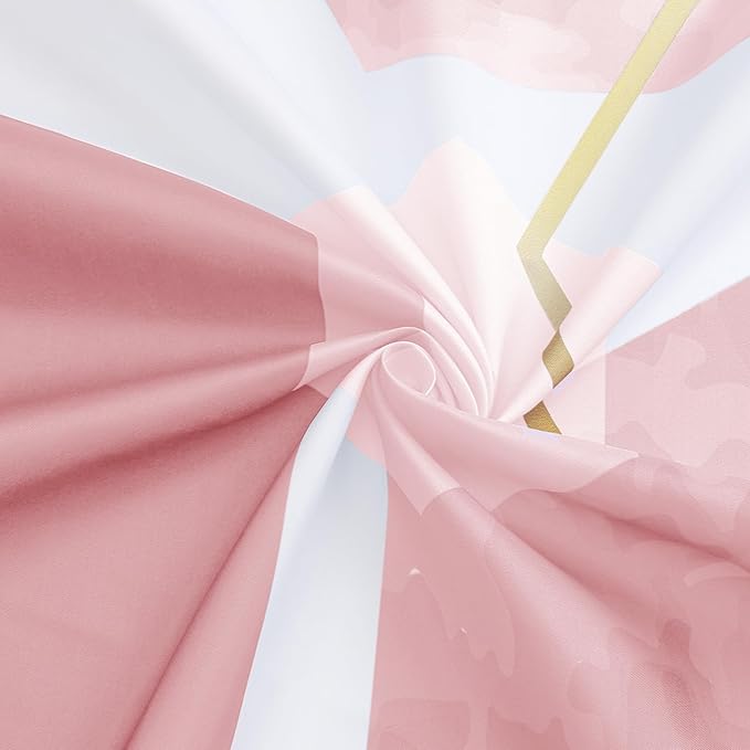 Litabel Pink Modern Shower Curtain for Bathroom, Geometric Art Decor Waterproof Bath Curtain, Abstract Fabric Shower Curtain Sets for Home Decor, 72x72 Inch