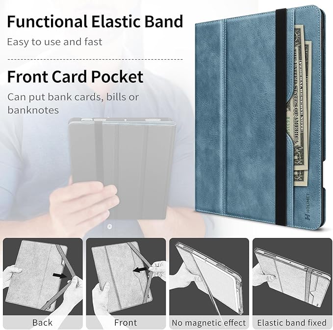 H HOLIMET Case for iPad Air 11 Inch M3/M2 (2025/2024)/iPad Air 4th/5th Generation 10.9-inch with Pencil Holder Pocket Typing Angle Auto Sleep/Wake Muti-Stand Vegan Leather