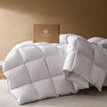 PACIFIC COAST Goose Down Fiber Comforters Oversized King Duvet Insert, All Season White Comforter, 3D Hidden-Stitch Baffle Box Design, 8 Tabs, Gifts for Women/Men, Extra Fluffy Luxury Duvet (116"x98")