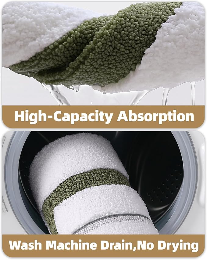 Color&Geometry Bathroom Rugs, Water Absorbent and Quick Dry Microfiber Bath Rugs-17"x30", Non-Slip, Machine Washable, Extra Soft Plush Bath Mats for Bathroom, Laundry Room, Shower and Tub