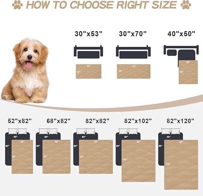 Smiry Waterproof Dog Bed Cover Blanket 40x50, Soft Reversible Pet Blanket, Washable Leakproof Cats Dogs Couch Cover for Sofa, Couch, Furniture, Lattice, Camel/Beige