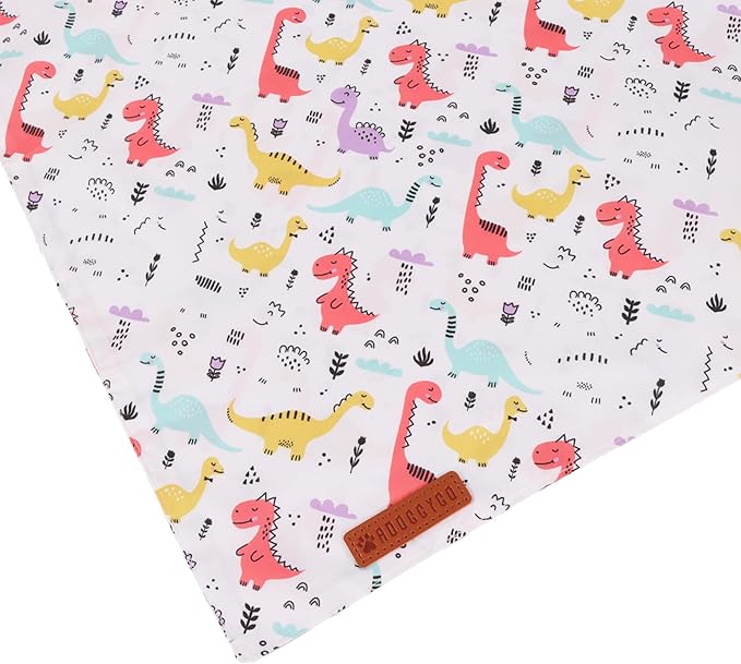 ADOGGYGO Dinosaur Dog Bandanas, Colorful Dino Pattern Pet Scarf, Premium Soft Fabric, Adjustable Fit Dinosaur Bandanas for Extra Large Dogs (X-Large)