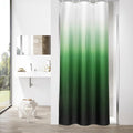 MitoVilla Green Ombre Waffle Small Stall Shower Curtain 36 x 72, Half Size Fabric Narrow Shower Curtains for Bathroom Decor, 36 inch Weighted Shower Curtain Set with Plastic Hooks