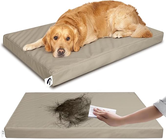 GUANGDEEN XXL Dog Crate Bed, Outdoor Waterproof Dog Beds Orthopedic Pet Mat with Removable Cover, Large Size Crate Mat