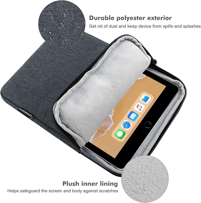MoKo 9-11 Inch Tablet Sleeve Bag Carrying Case Fits New 11inch iPad Air M3, iPad A16 2025, iPad Pro 11 M4, Air 5/4/3, iPad 10/9/8th Gen, Tab S8/S9 11", Space Gray | Carrying Case, Space Gray