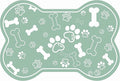 Dog Cat Mat for Food and Water,Rapid Absorbent Pet Feeding Mat, Bone Shaped Dog Placemat Bowl Mat with Rubber Backing,No Stains Pet Food Mats Indoor, Pet Accessories Supplies,Green 16"×24"