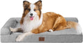 EHEYCIGA XL Dog Bed Memory Foam for Crate, Extra Large Dog Bed Orthopedic with Washable Removable Cover, Waterproof Pet Sofa Couch XLarge Size Dogs, 41x27x6.5, Grey