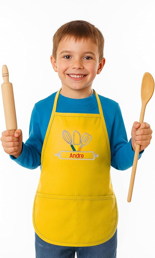 Kids Apron Customized With Name, Baker Apron, Baking, Cooking